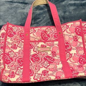 Lilly Pulitzer Pink and White Floral Tote